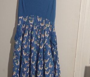 Lindy Bop Blue Llama Print Dress